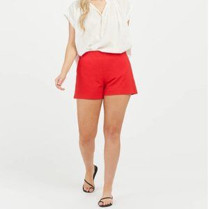 Spanx On-the-Go Shorts, 4", True Red, XL